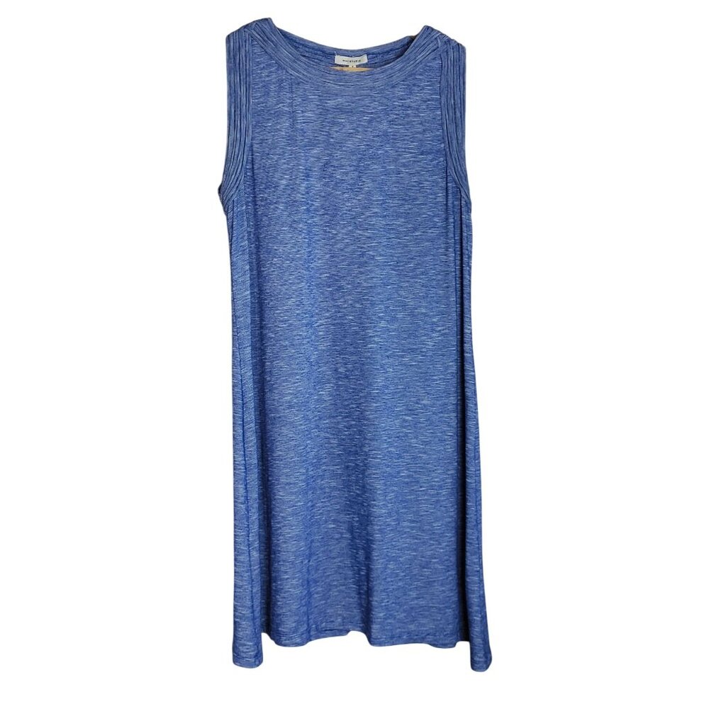 Max Studio Sleeveless Blue Ribbed Knit Dress Size Small